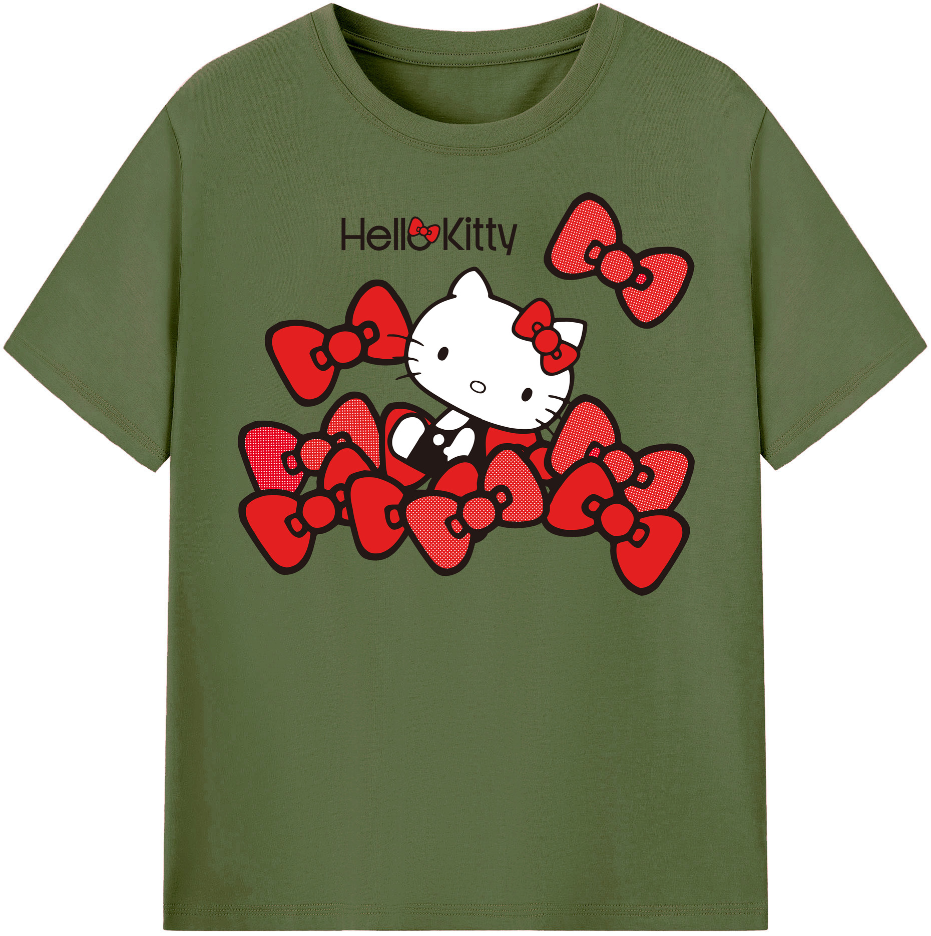 （画像用） Hello Kitty ハローキティ 綿100％半袖Tシャツ（フロントプリント）